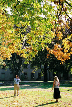 Bitte lächeln, zu schönen warmen Herbstfarben. 